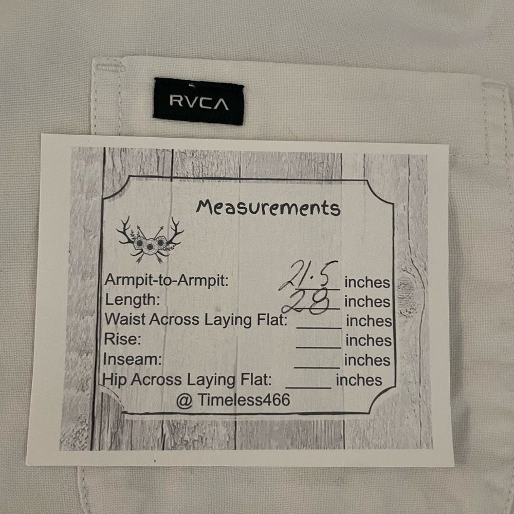 RVCA Men’s White Slim Fit That’ll Do Long Sleeves Button Down Dress SZ M #1103 - Picture 12 of 13